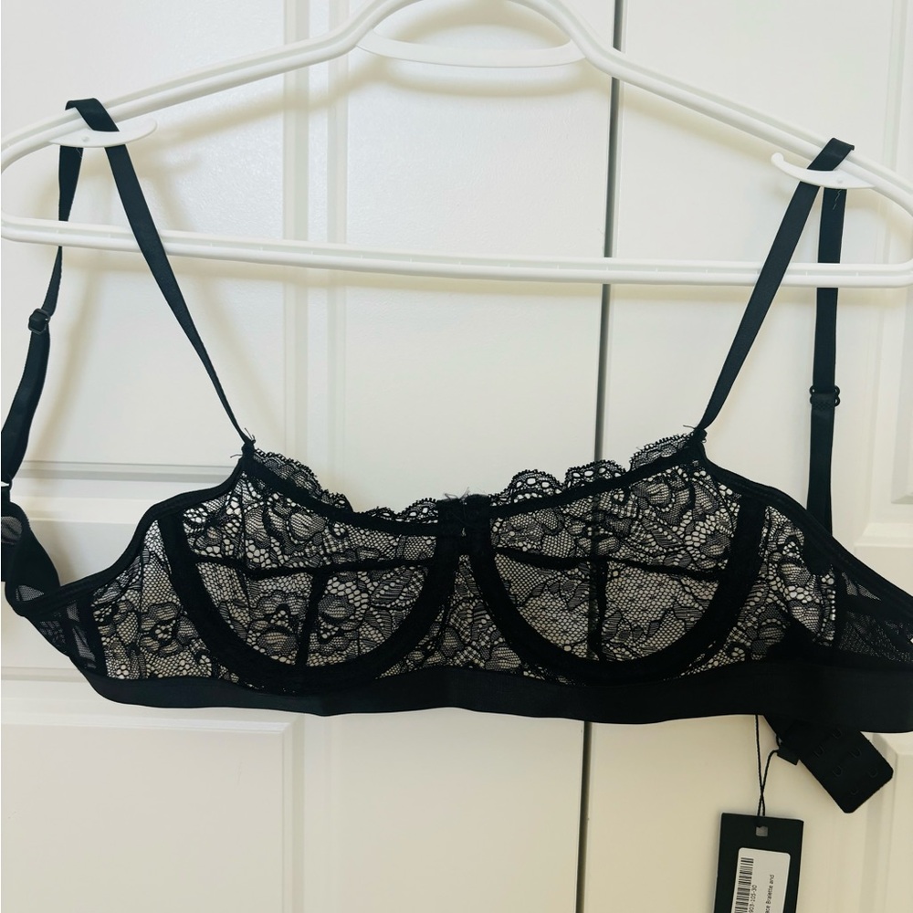 Nasty Gal lace bralette black size small
